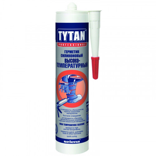 Герметик TYTAN силиконовый высокотемпературный красный 310мм
