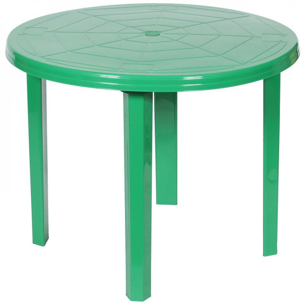 Стол садовый круглый 90x71x90 см пластик зеленый