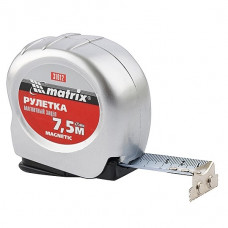 Рулетка Magnetic 7,5мх25мм магнитный зацеп MATRIX